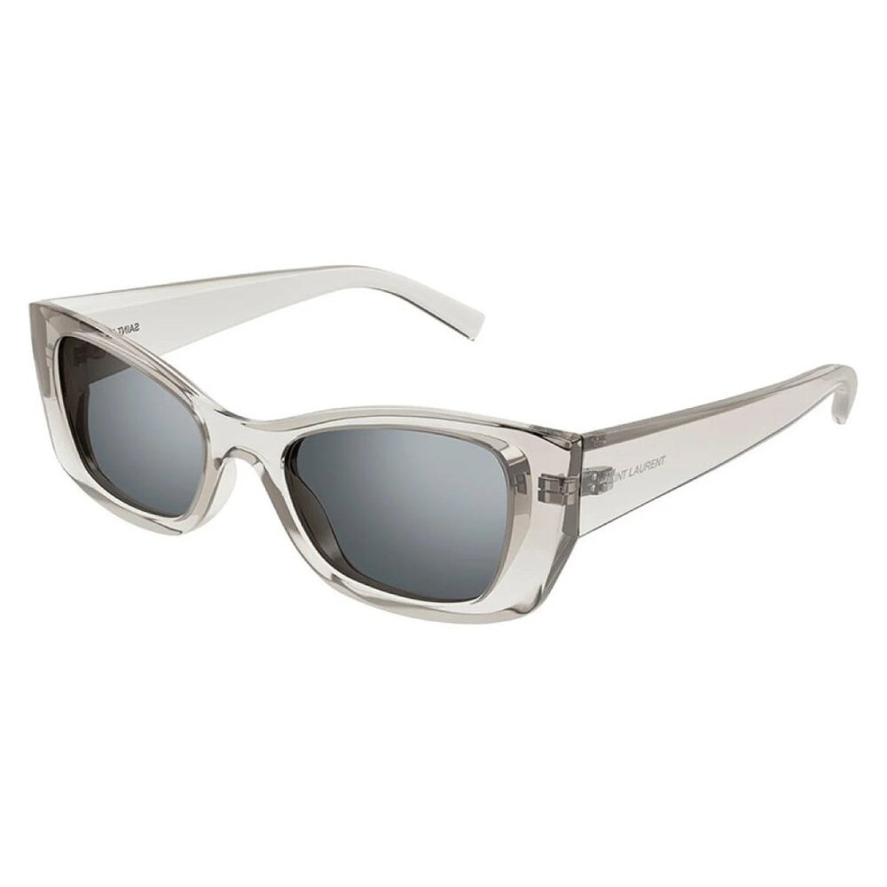 NWT SAINT LAURENT SUNGLASSES BEIGE/SILVER WOMEN CAT EYE EYEWEAR